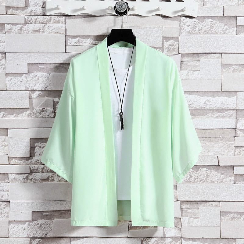 Buddha Stones, einfarbige, offene Herren-Kimono-Jacke - Grün (nur Jacke) - US/ UK/AU46, EU56 (5XL) - image 24