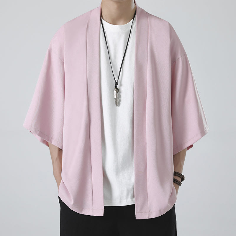 Buddha Stones, einfarbige, offene Herren-Kimono-Jacke - image 18