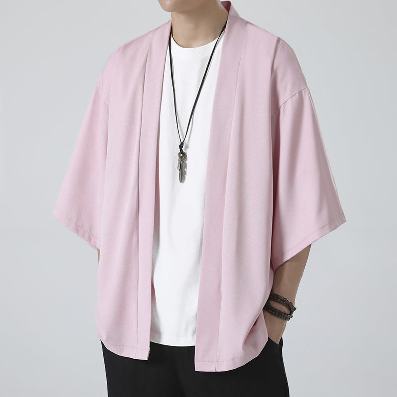 Buddha Stones, einfarbige, offene Herren-Kimono-Jacke - image 19