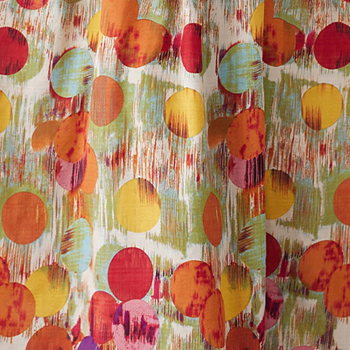 Buddha Stones Orange Grün Bunte Polka Dots Midikleid Baumwolle Halbarm Tunika Kleid mit Taschen - image 8