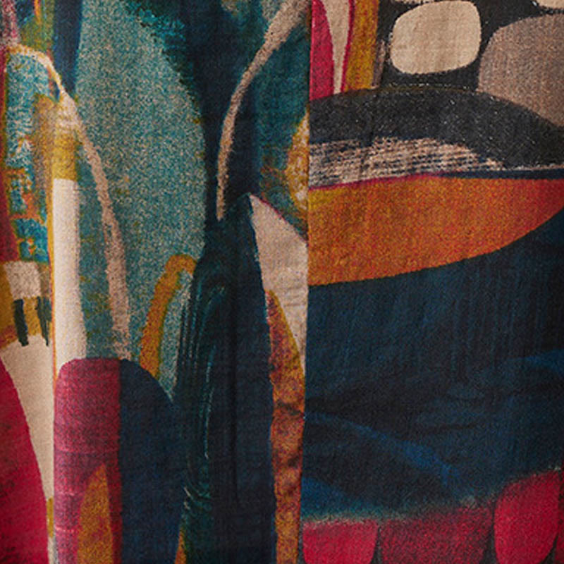 Buddha Stones – Midikleid mit bunten Grafiken, Baumwolle, halblange Ärmel, Tunikakleid mit Taschen - image 11