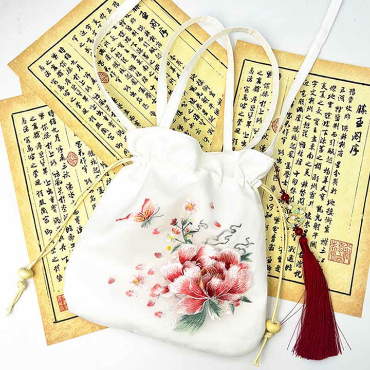 Buddha Stones Suzhou Stickerei Lotus Hirsch Epiphyllum Pfingstrose Kaninchen Baumwoll-Leinen Tote Crossbody Tasche Schultertasche Handtasche - image 16