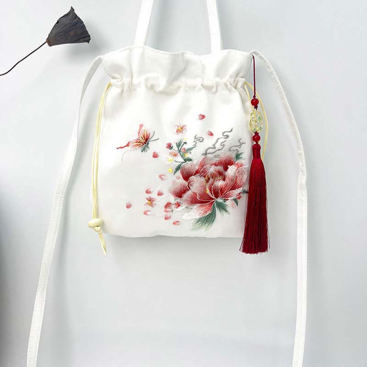 Buddha Stones Suzhou Stickerei Lotus Hirsch Epiphyllum Pfingstrose Kaninchen Baumwoll-Leinen Tote Crossbody Tasche Schultertasche Handtasche - image 17