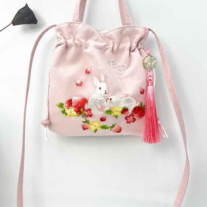 Buddha Stones Suzhou Stickerei Lotus Hirsch Epiphyllum Pfingstrose Kaninchen Baumwoll-Leinen Tote Crossbody Tasche Schultertasche Handtasche - image 20