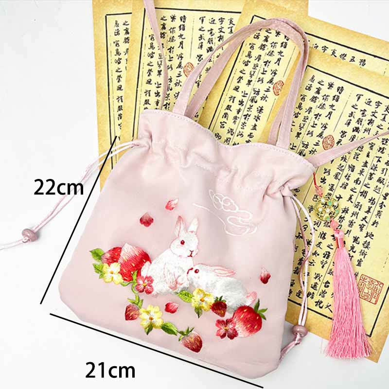 Buddha Stones Suzhou Stickerei Lotus Hirsch Epiphyllum Pfingstrose Kaninchen Baumwoll-Leinen Tote Crossbody Tasche Schultertasche Handtasche - image 19