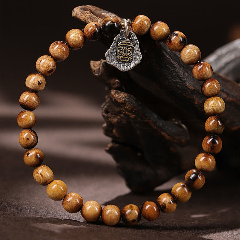 Buddha-Steine ​​925 Sterling Silber Natürliche goldene Seeweide Zakiram Göttin des Reichtums Glücksbringer Fu Charakter Erfolg Armband - image 4