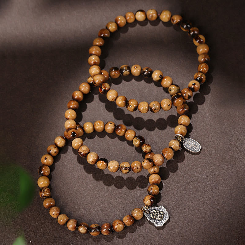 Buddha-Steine ​​925 Sterling Silber Natürliche goldene Seeweide Zakiram Göttin des Reichtums Glücksbringer Fu Charakter Erfolg Armband - image 1