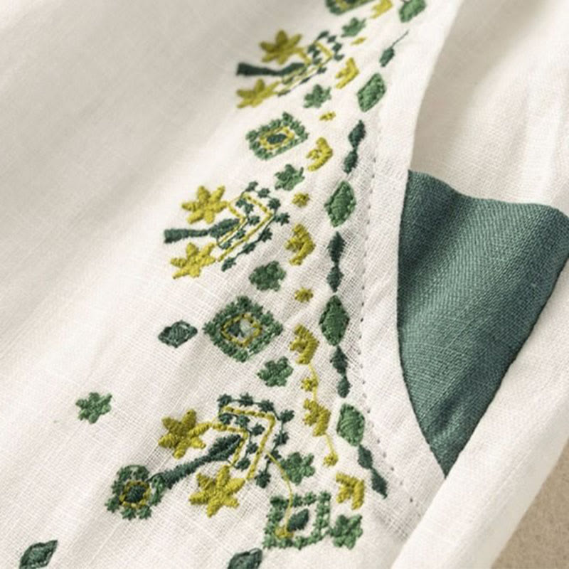 Capri-Haremshose mit Buddha Stones und Vintage-Stickerei, elastischer Bund und Taschen - image 6