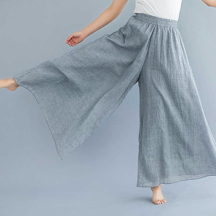 Buddha Stones Damen-Hose, lässig, lockere Hose aus Baumwollleinen, weites Bein für Yoga und Tanz - image 14