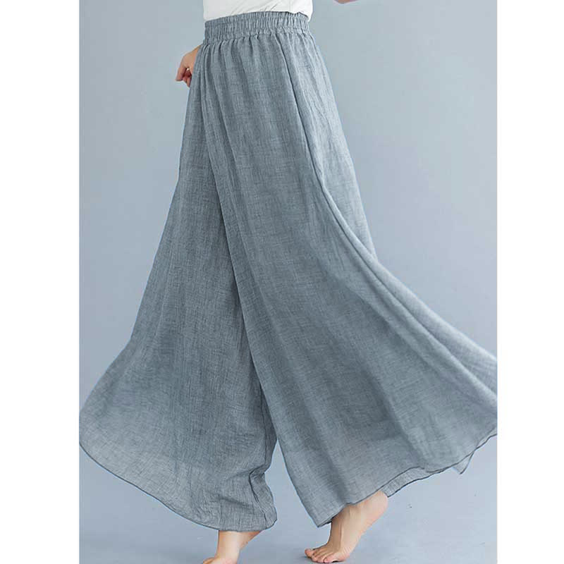 Buddha Stones Damen-Hose, lässig, lockere Hose aus Baumwollleinen, weites Bein für Yoga und Tanz - image 15