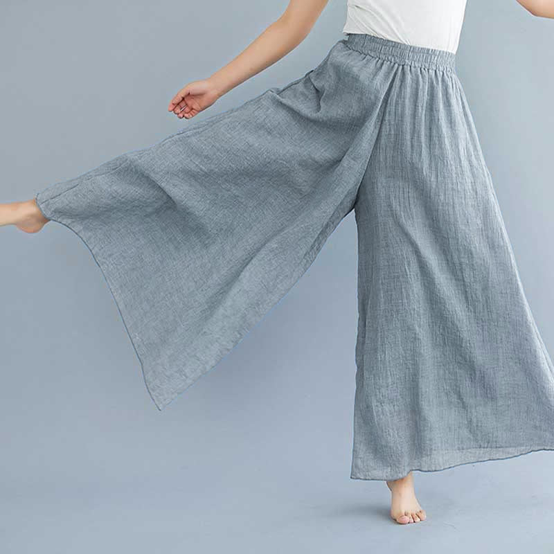 Buddha Stones Damen-Hose, lässig, lockere Hose aus Baumwollleinen, weites Bein für Yoga und Tanz - image 14