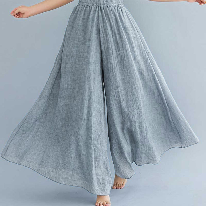 Buddha Stones Damen-Hose, lässig, lockere Hose aus Baumwollleinen, weites Bein für Yoga und Tanz - image 13