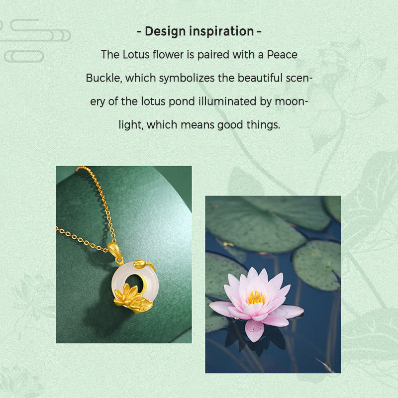 Buddha Steine ​​Natürlicher Weiß Chalcedon Frieden Schnalle Lotus Anhänger S925 Sterling Silber Halskette - image 7