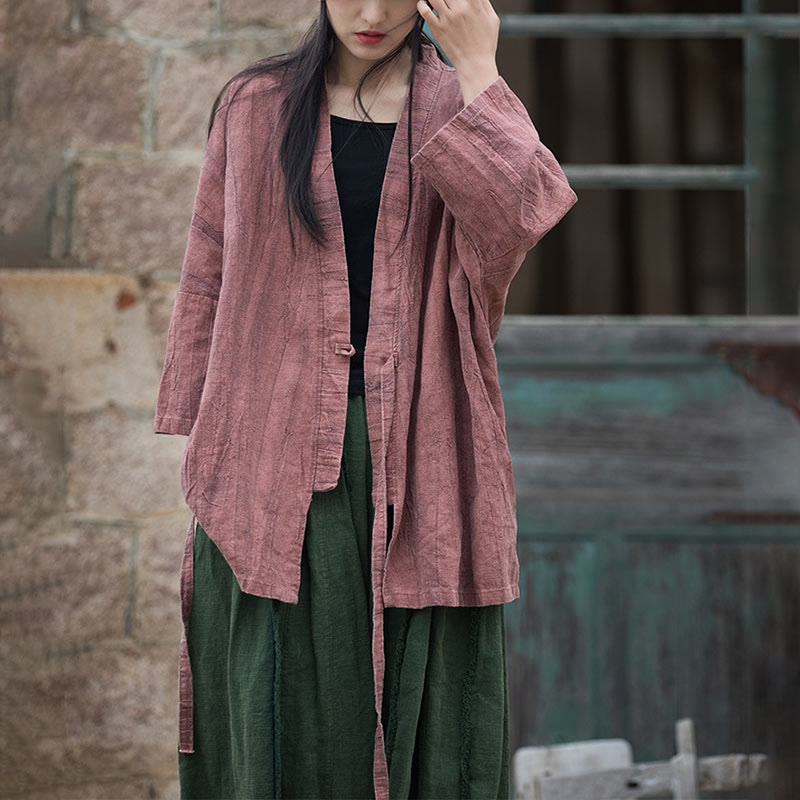 Buddha Stones Batik-Mantel mit Schnürung, Zen-Meditation, vorne offen, Oberteil - image 16