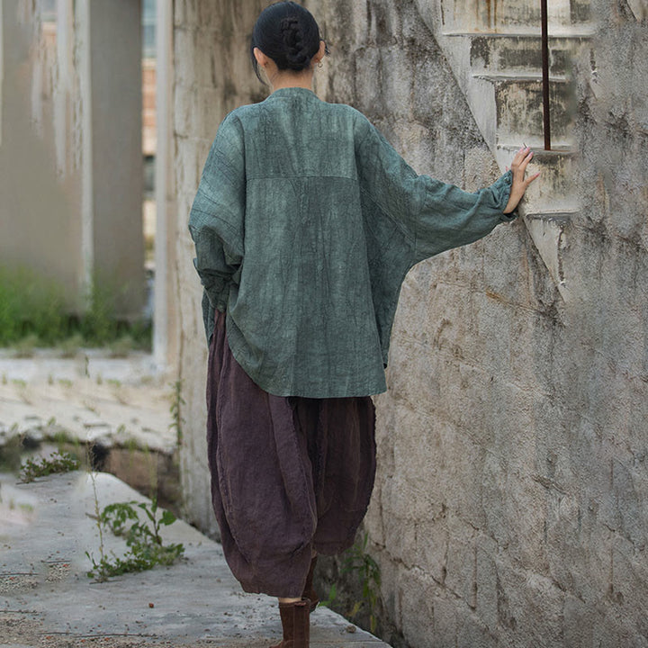 Buddha Stones Batik-Jacke mit Froschknöpfen, langärmelig, Zen-Meditation, offene Vorderseite - image 14