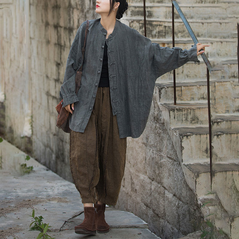 Buddha Stones Batik-Jacke mit Froschknöpfen, langärmelig, Zen-Meditation, offene Vorderseite - image 35
