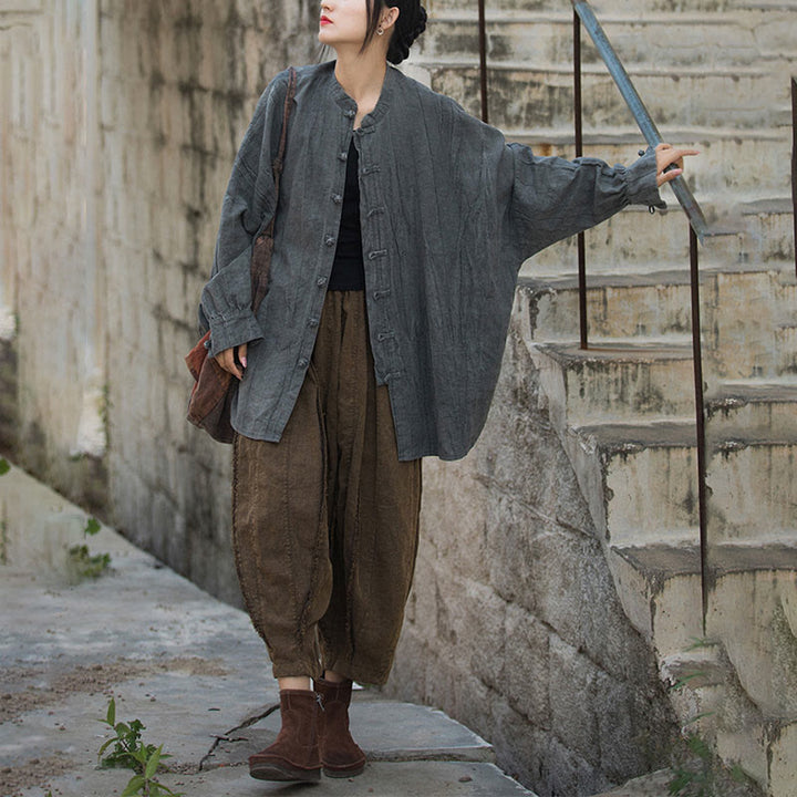 Buddha Stones Batik-Jacke mit Froschknöpfen, langärmelig, Zen-Meditation, offene Vorderseite - image 35