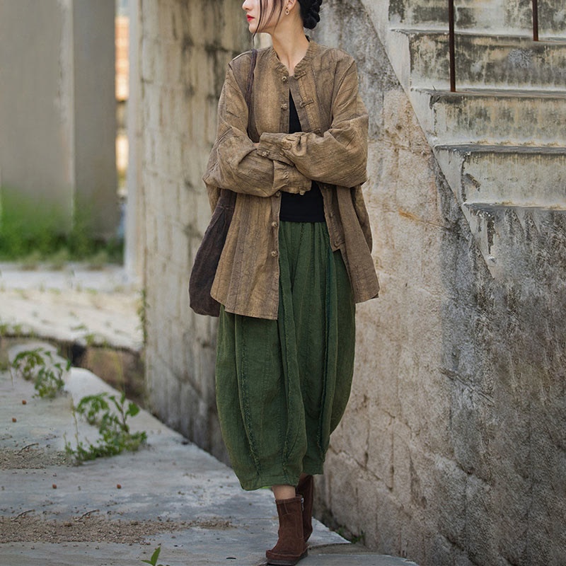 Buddha Stones Batik-Jacke mit Froschknöpfen, langärmelig, Zen-Meditation, offene Vorderseite - image 3