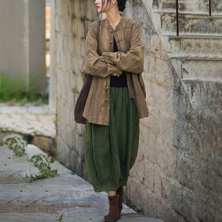 Buddha Stones Batik-Jacke mit Froschknöpfen, langärmelig, Zen-Meditation, offene Vorderseite - image 3
