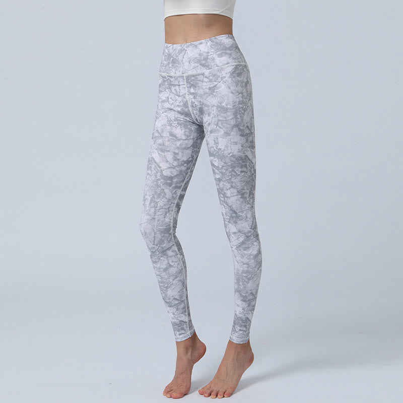 Buddha-Steine, Blumen, Blätter-Druck, Sport, Fitness, Yoga, hohe Taille, Leggings für Damen - Grau - US 8-10, UK/AU 12-14, EU 40-42 (XL) - image 13