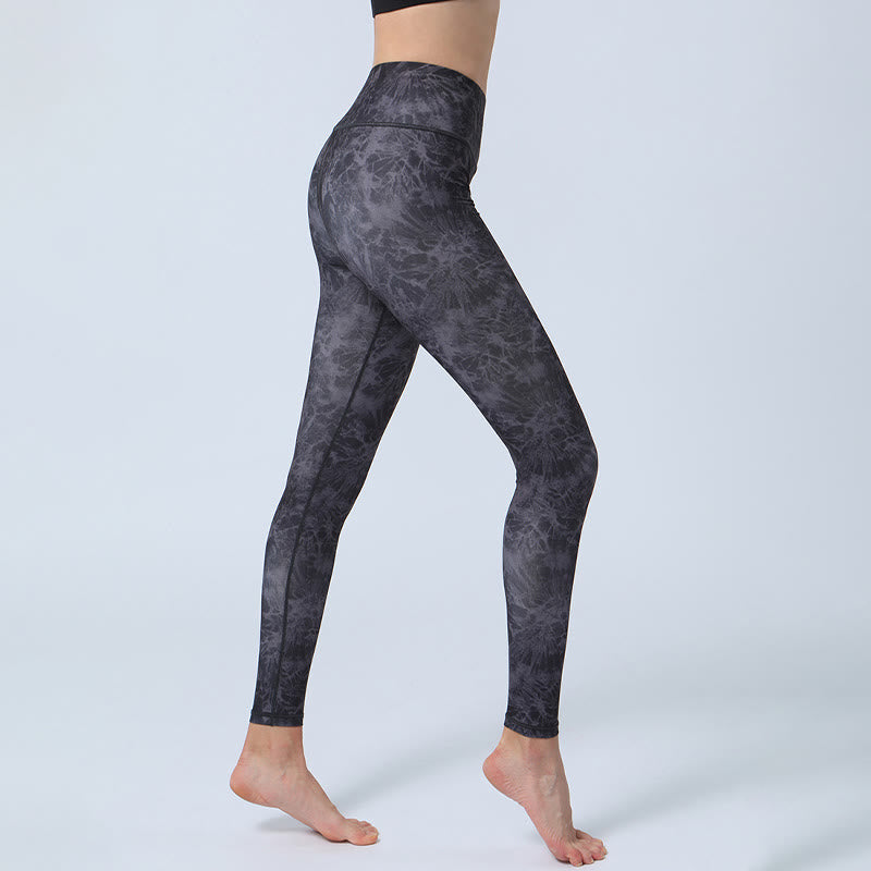 Buddha-Steine, Blumen, Blätter-Druck, Sport, Fitness, Yoga, hohe Taille, Leggings für Damen - image 6