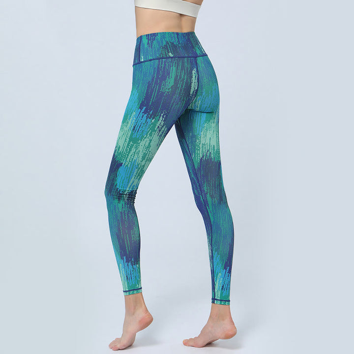 Buddha-Steine-Blätter-Muster, Sport, Fitness, Yoga, hohe Taille, Leggings für Damen - image 8