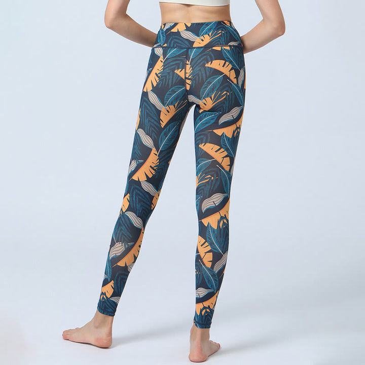 Buddha-Steine-Blätter-Muster, Sport, Fitness, Yoga, hohe Taille, Leggings für Damen - image 14
