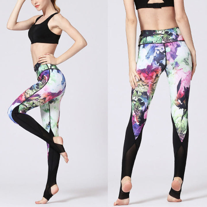 Buddha Stones Rose Pfingstrose Blumendruck-Design Sport Fitness Yoga Leggings Damen Yogahose - image 15