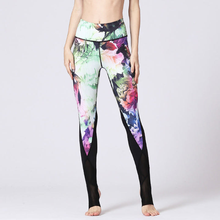 Buddha Stones Rose Pfingstrose Blumendruck-Design Sport Fitness Yoga Leggings Damen Yogahose - image 10