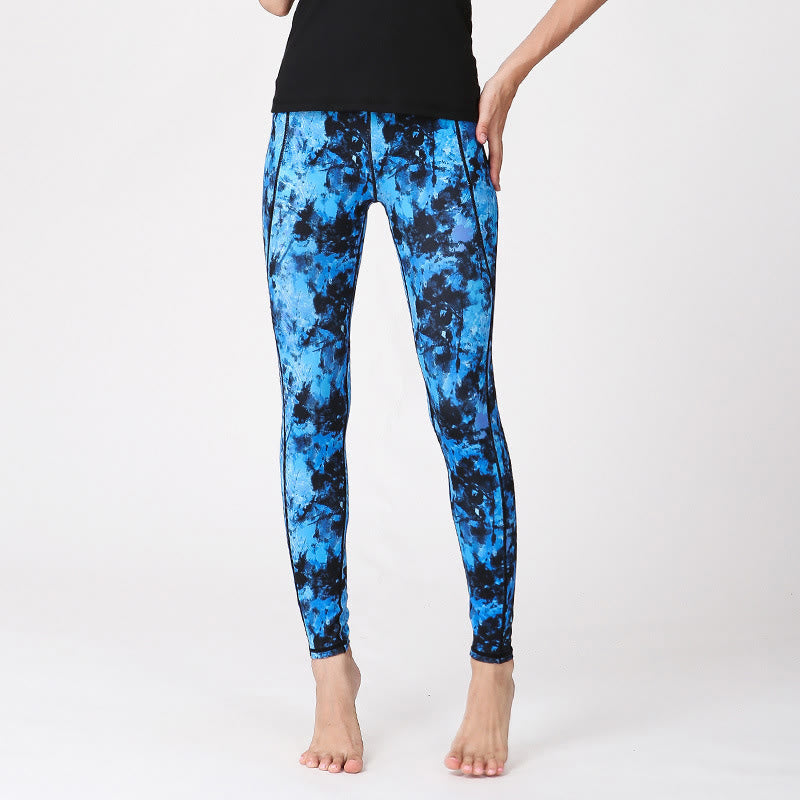Buddha Stones Camo Print Sport Fitness Yoga Hohe Taille Leggings Damen Yogahose - Blau Schwarz - US 8-10, UK/AU 12-14, EU 40-42 (XL) - image 9