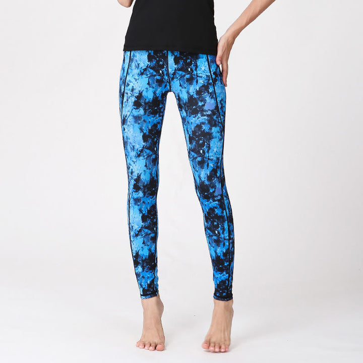 Buddha Stones Camo Print Sport Fitness Yoga Hohe Taille Leggings Damen Yogahose - Blau Schwarz - US 8-10, UK/AU 12-14, EU 40-42 (XL) - image 9