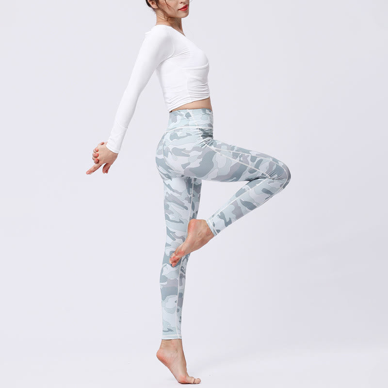 Buddha Stones Camo Print Sport Fitness Yoga Hohe Taille Leggings Damen Yogahose - image 15