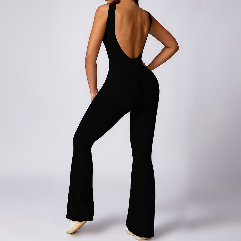 Buddha Stones Damen lässiger ärmelloser Overall mit Schlaghose, Sport-Fitness-Yoga-Bodysuit - image 10