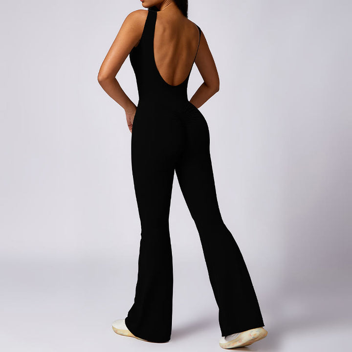 Buddha Stones Damen lässiger ärmelloser Overall mit Schlaghose, Sport-Fitness-Yoga-Bodysuit - image 11