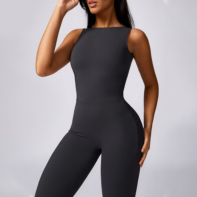 Buddha Stones Damen lässiger ärmelloser Overall mit Schlaghose, Sport-Fitness-Yoga-Bodysuit - image 19