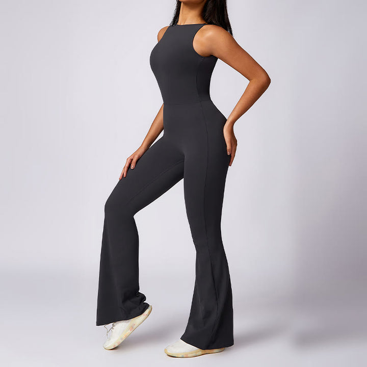 Buddha Stones Damen lässiger ärmelloser Overall mit Schlaghose, Sport-Fitness-Yoga-Bodysuit - image 15