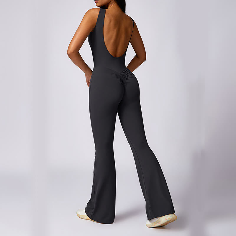 Buddha Stones Damen lässiger ärmelloser Overall mit Schlaghose, Sport-Fitness-Yoga-Bodysuit - image 17