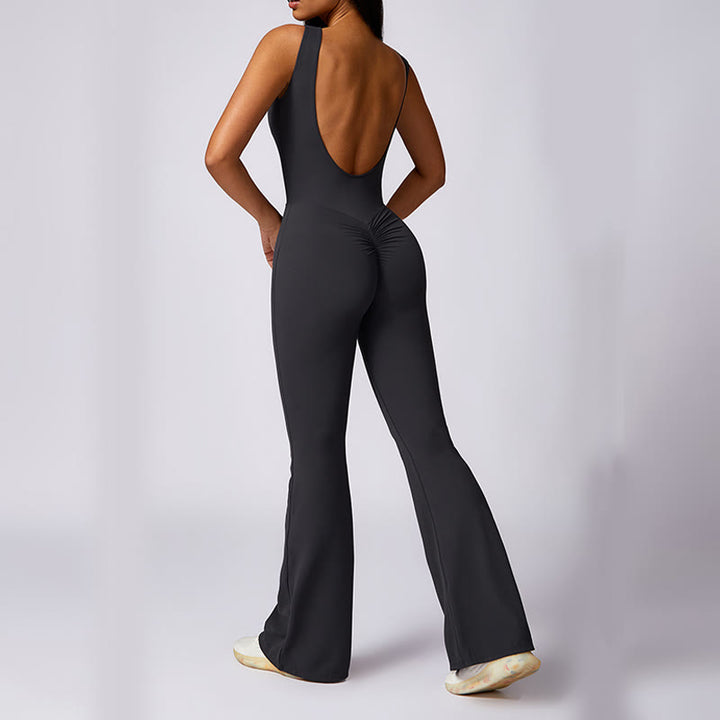 Buddha Stones Damen lässiger ärmelloser Overall mit Schlaghose, Sport-Fitness-Yoga-Bodysuit - image 17