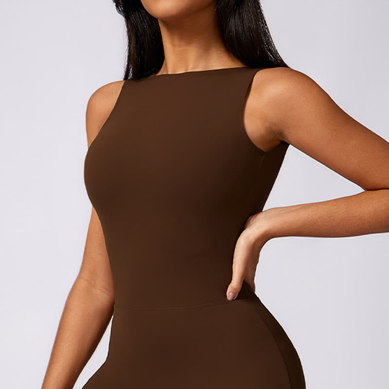 Buddha Stones Damen lässiger ärmelloser Overall mit Schlaghose, Sport-Fitness-Yoga-Bodysuit - image 24