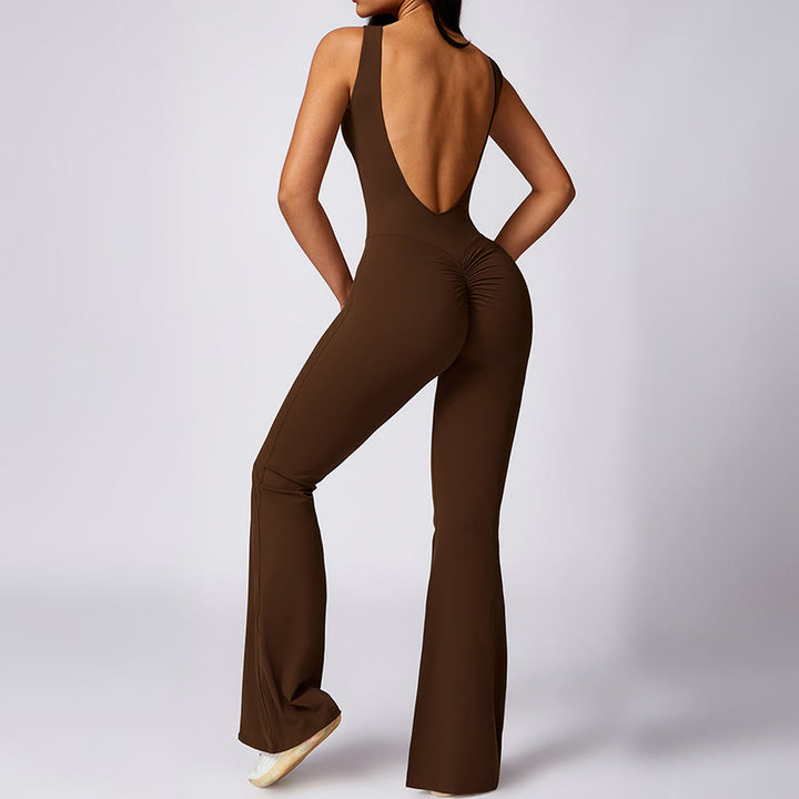 Buddha Stones Damen lässiger ärmelloser Overall mit Schlaghose, Sport-Fitness-Yoga-Bodysuit - image 23