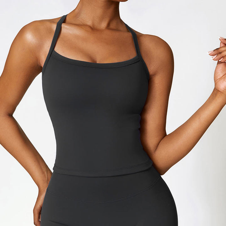 Buddha Stones Einfarbiges kurzes Tanktop mit hoher Taille und Shorts für Sport, Fitness, Fitnessstudio, Yoga-Outfits - image 17