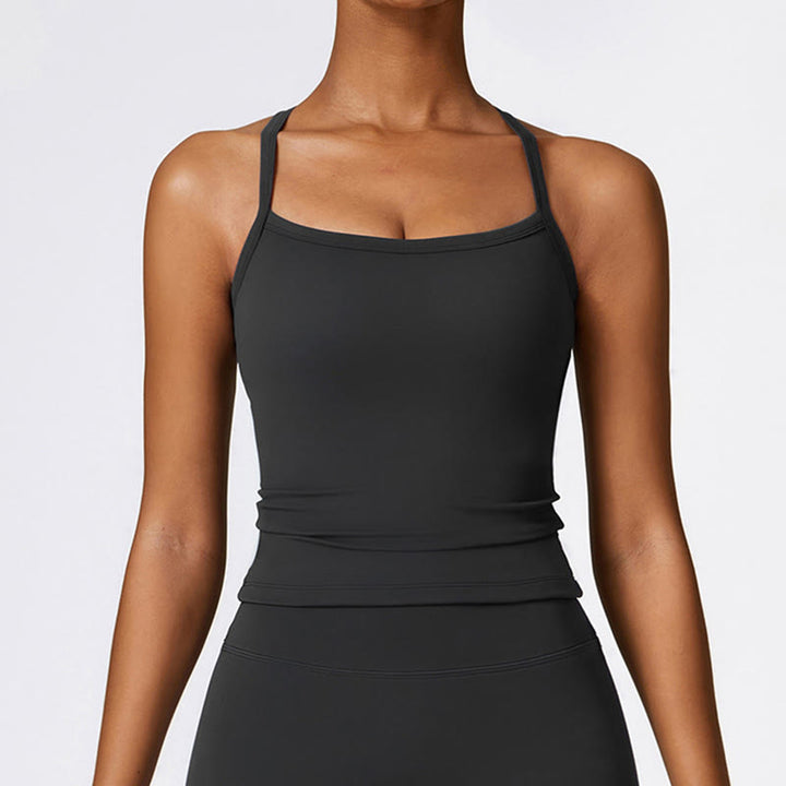 Buddha Stones Einfarbiges kurzes Tanktop mit hoher Taille und Shorts für Sport, Fitness, Fitnessstudio, Yoga-Outfits - image 19