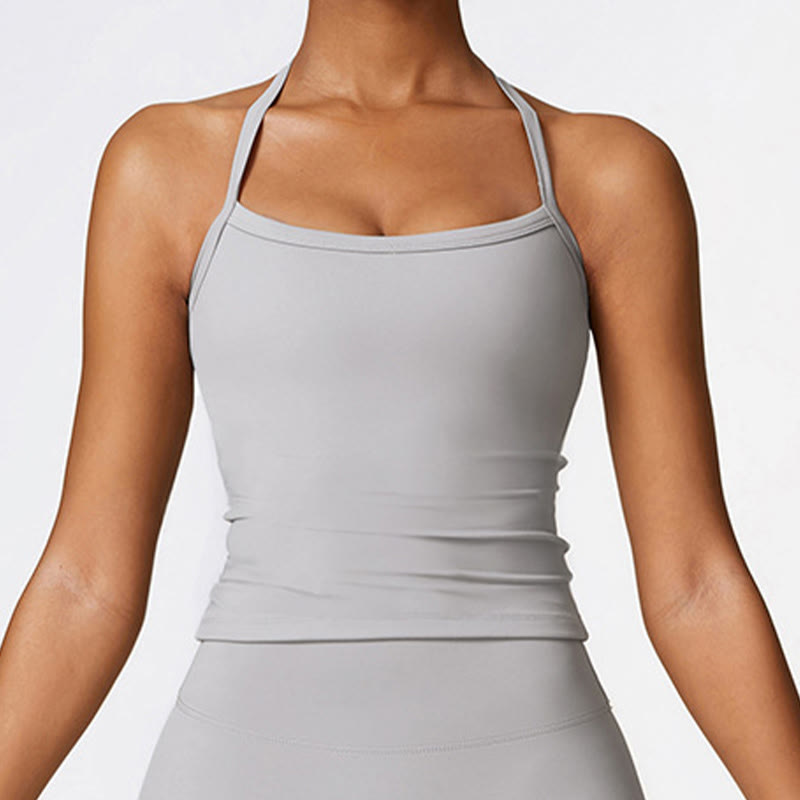 Buddha Stones Einfarbiges kurzes Tanktop mit hoher Taille und Shorts für Sport, Fitness, Fitnessstudio, Yoga-Outfits - Grau - Spitze - US8-10， UK/AU12-14，EU40-42 (XL) - image 24