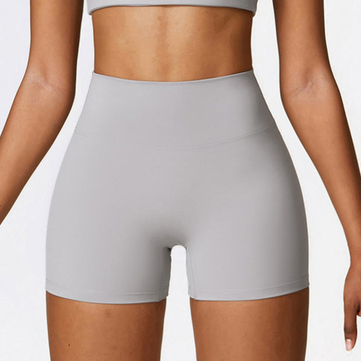 Buddha Stones Einfarbiges kurzes Tanktop mit hoher Taille und Shorts für Sport, Fitness, Fitnessstudio, Yoga-Outfits - Grau - Shorts - US8-10， UK/AU12-14，EU40-42 (XL) - image 32