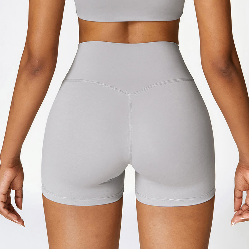 Buddha Stones Einfarbiges kurzes Tanktop mit hoher Taille und Shorts für Sport, Fitness, Fitnessstudio, Yoga-Outfits - image 36