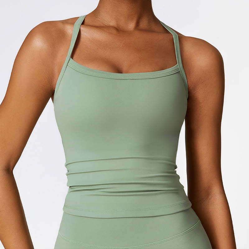 Buddha Stones Einfarbiges kurzes Tanktop mit hoher Taille und Shorts für Sport, Fitness, Fitnessstudio, Yoga-Outfits - Grün - Spitze - US8-10， UK/AU12-14，EU40-42 (XL) - image 47