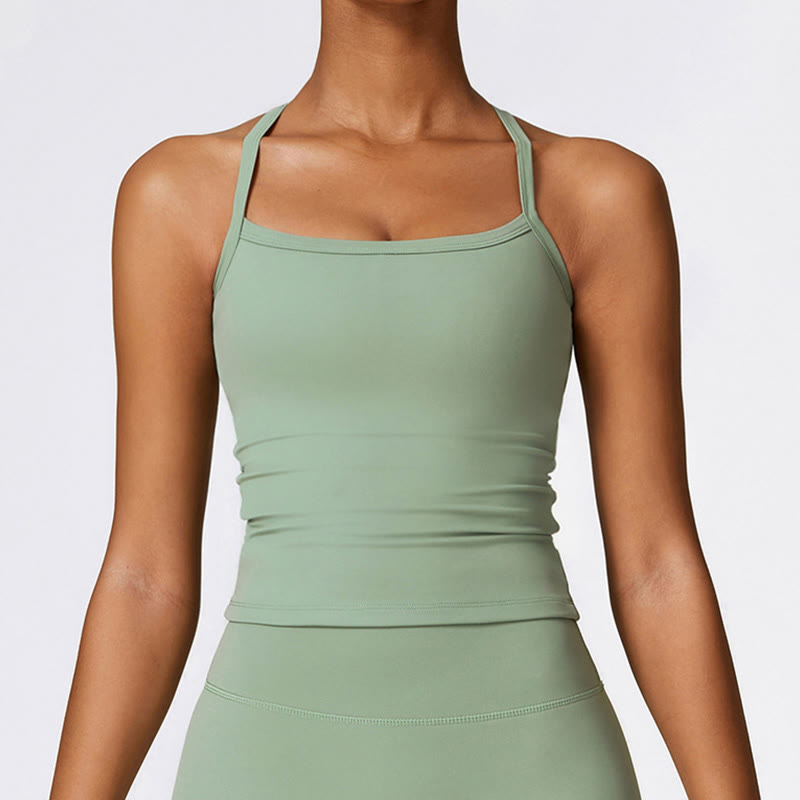 Buddha Stones Einfarbiges kurzes Tanktop mit hoher Taille und Shorts für Sport, Fitness, Fitnessstudio, Yoga-Outfits - image 53