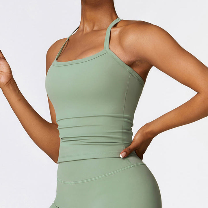 Buddha Stones Einfarbiges kurzes Tanktop mit hoher Taille und Shorts für Sport, Fitness, Fitnessstudio, Yoga-Outfits - image 52