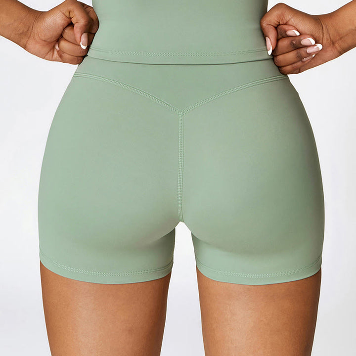 Buddha Stones Einfarbiges kurzes Tanktop mit hoher Taille und Shorts für Sport, Fitness, Fitnessstudio, Yoga-Outfits - image 60