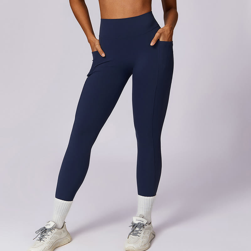 Buddha Stones Einfarbig Neckholder-BH Langarm Crop Tank Top Hose Sport Fitness Gym Yoga Outfits - image 15